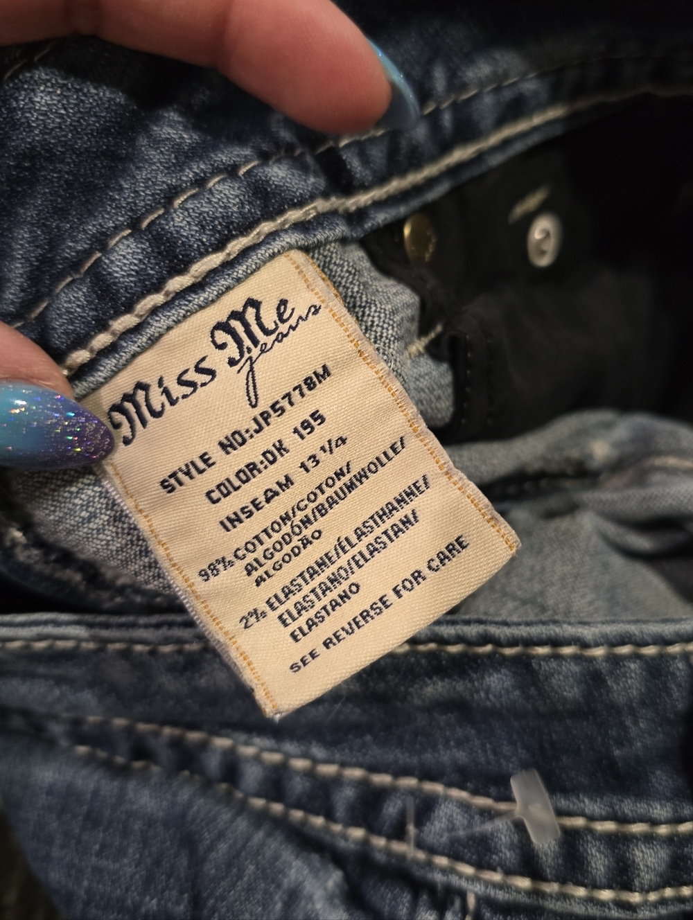 Miss Me Embellished Bermuda Denim Shorts Size 32 - Picture 13 of 13